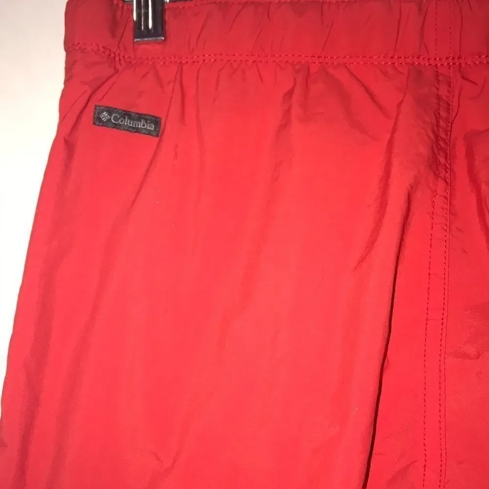 Columbia Men's Omni-Shade Belted Plastic Buckle High Rise Red Swim Shorts 8 / L‎
